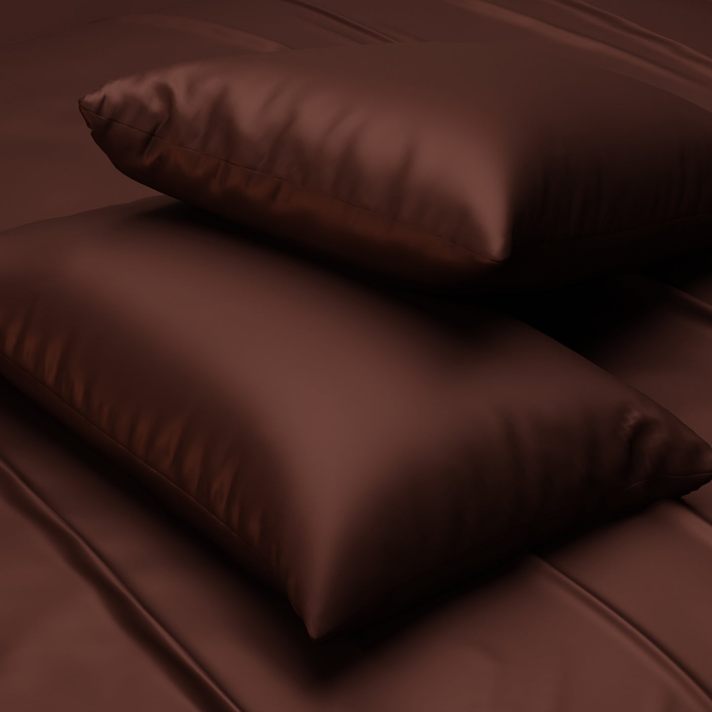 Silk-Like Hot Chocolate Pillow Covers - Set of 2