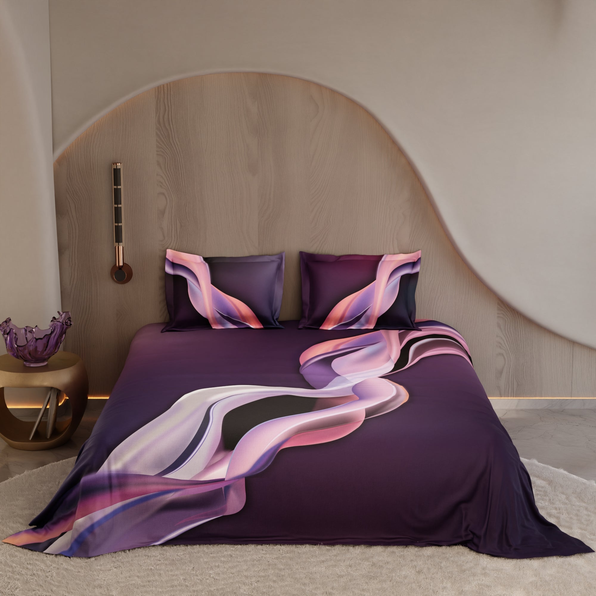 Plum Pirouette 100% Cotton Bedsheet Set