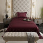 Velvet Wine Flat Bedsheet Set