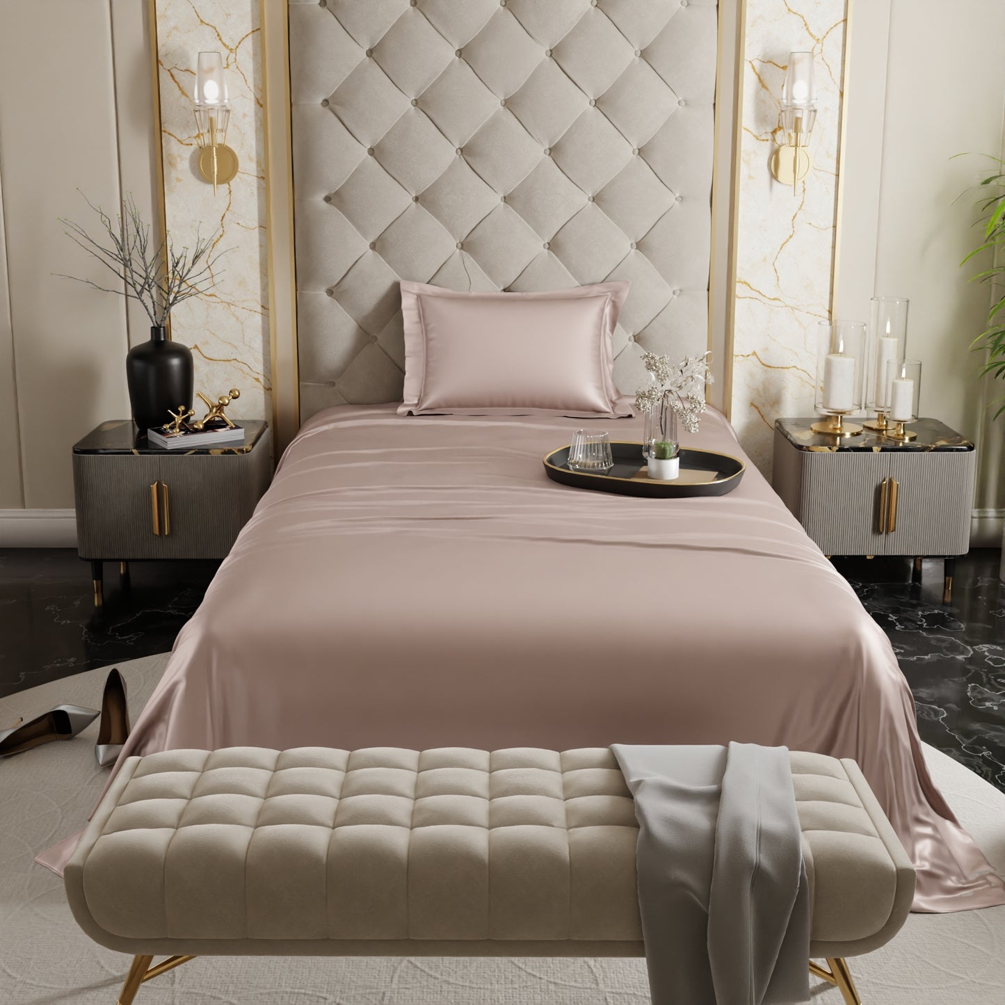 Champagne Flat Bedsheet Set