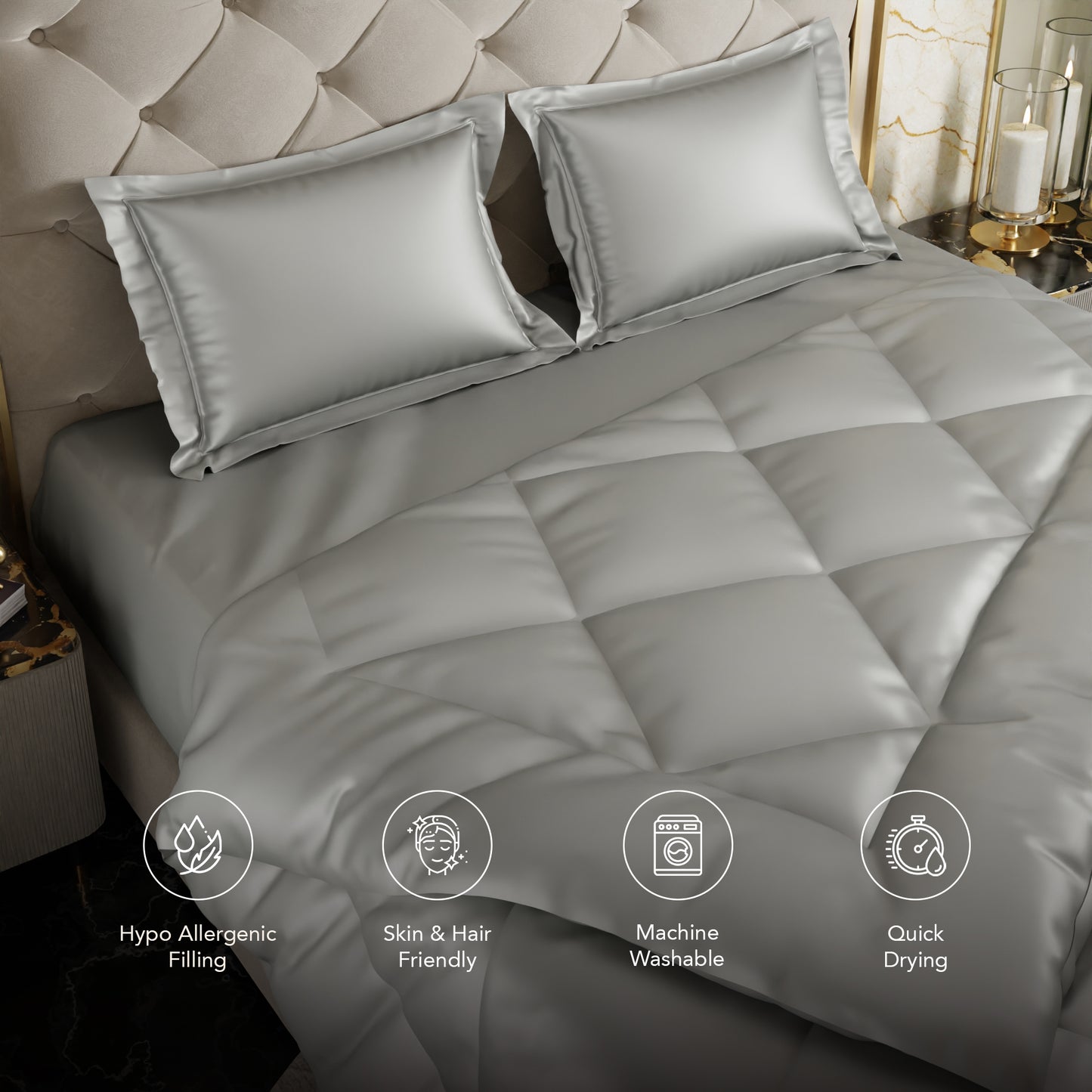 Harbour Mist Grey Comforter