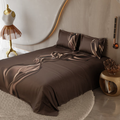 Sepia Swirl 100% Cotton Bedsheet Set