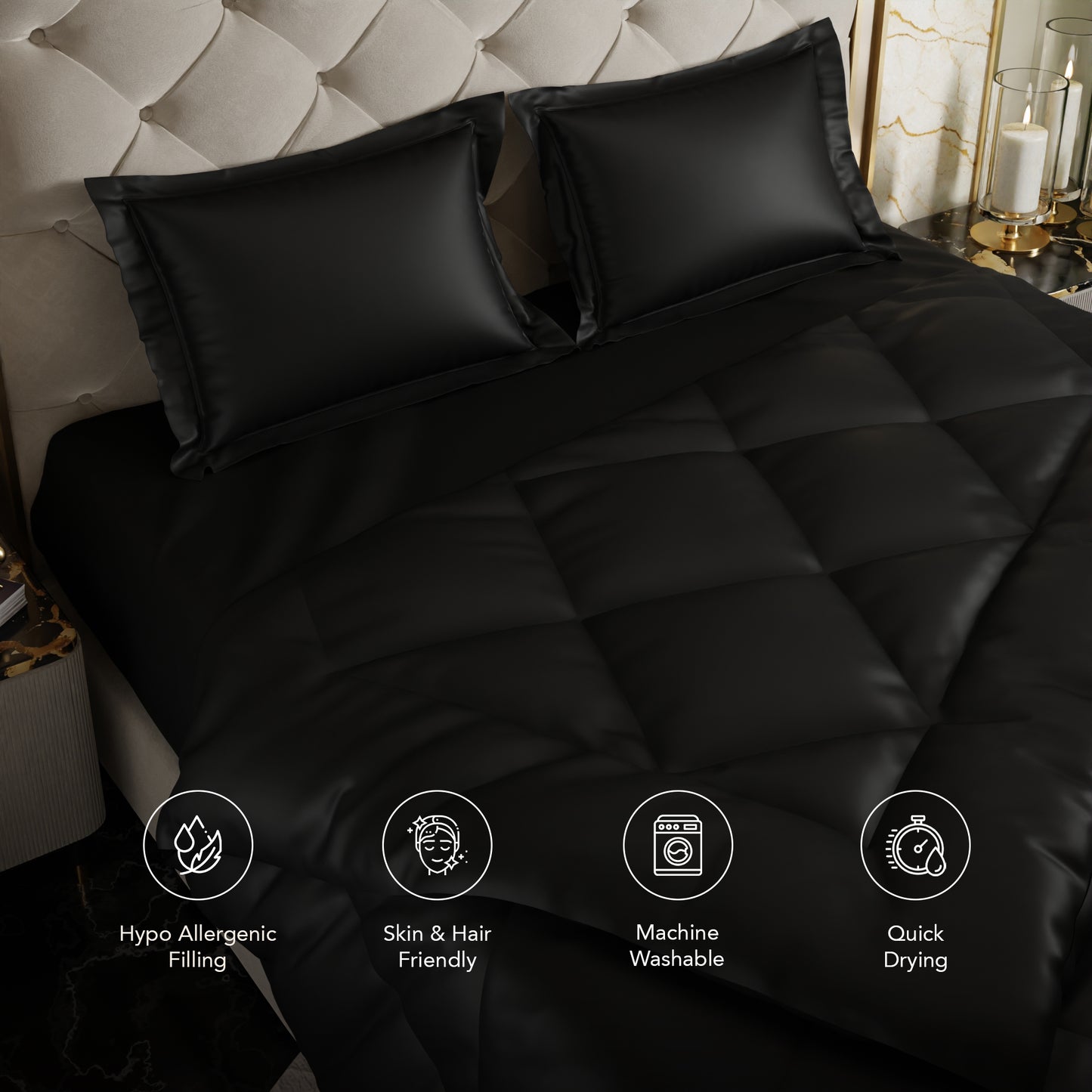 Midnight Black Comforter