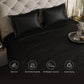 Midnight Black Flat Bedsheet Set