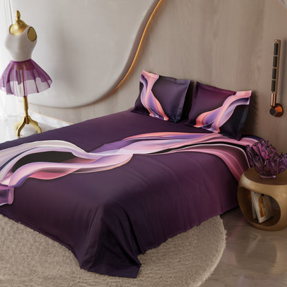 Plum Pirouette 100% Cotton Bedsheet Set