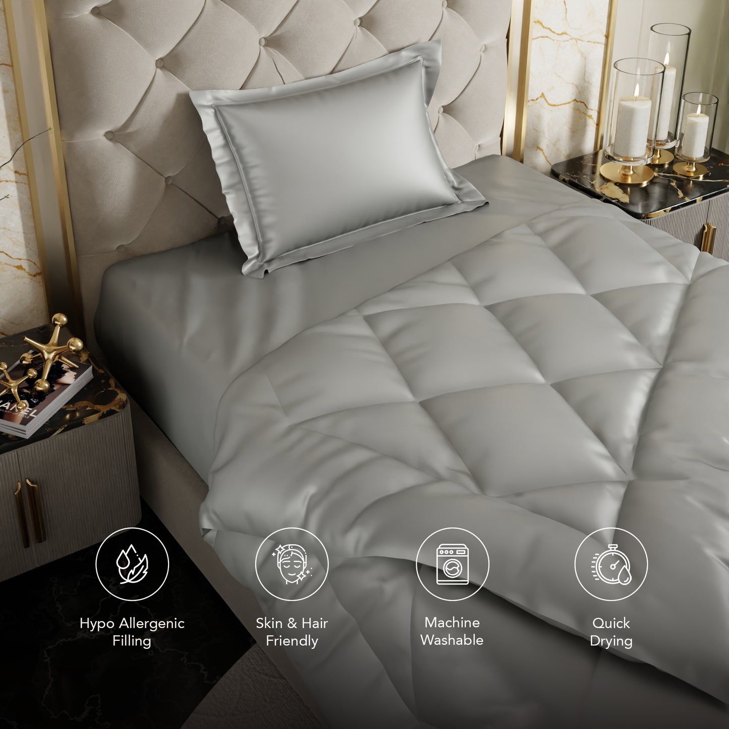 Harbour Mist Grey Comforter