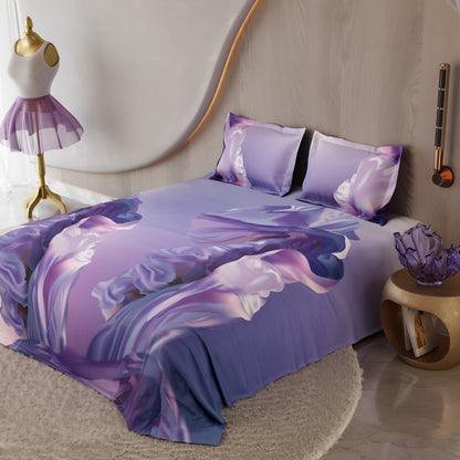 Lilac Twirl 100% Cotton Bedsheet Set