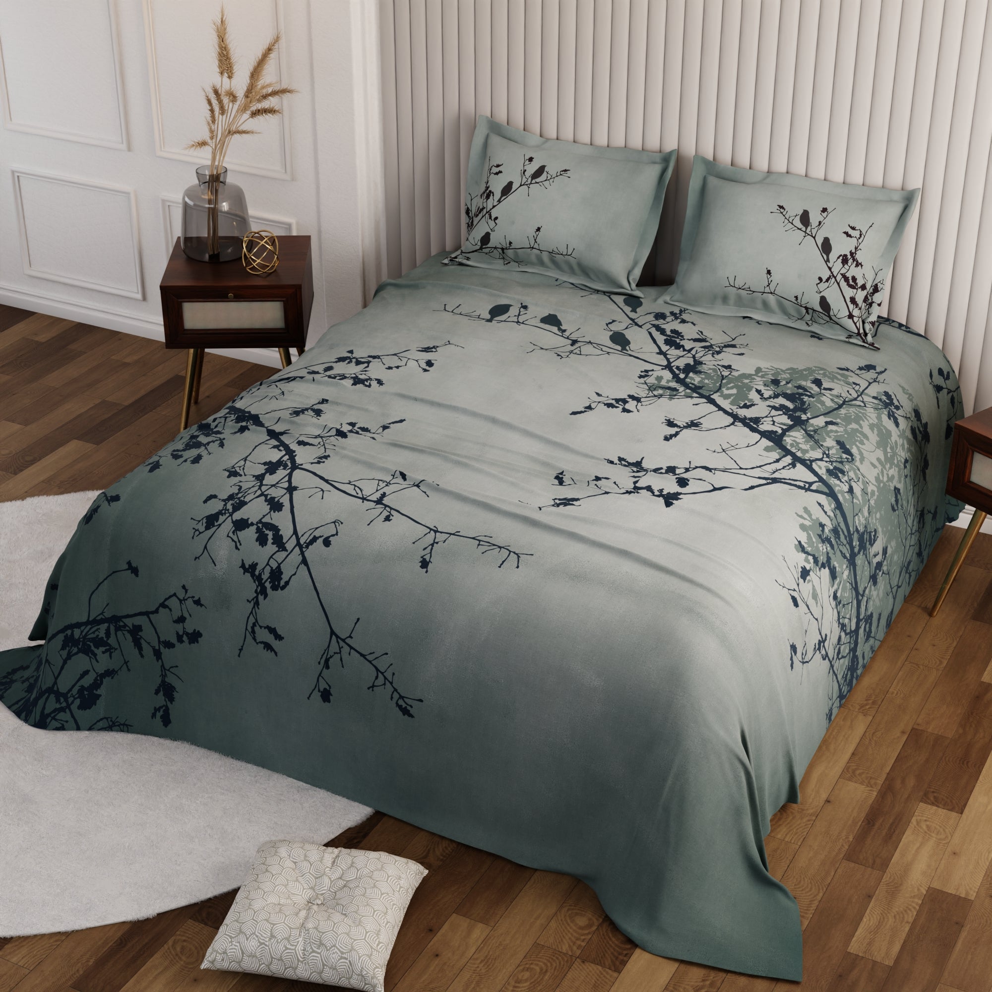 Teal Perch Bedsheet Set