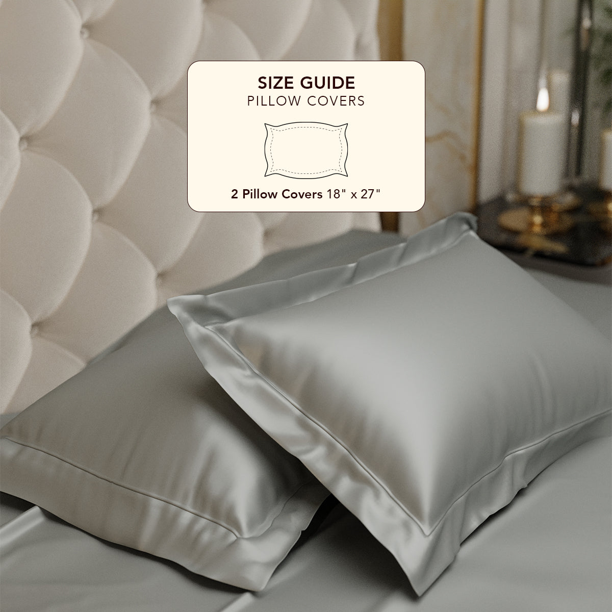 Harbour Mist Grey Pillow Covers - Set of 2