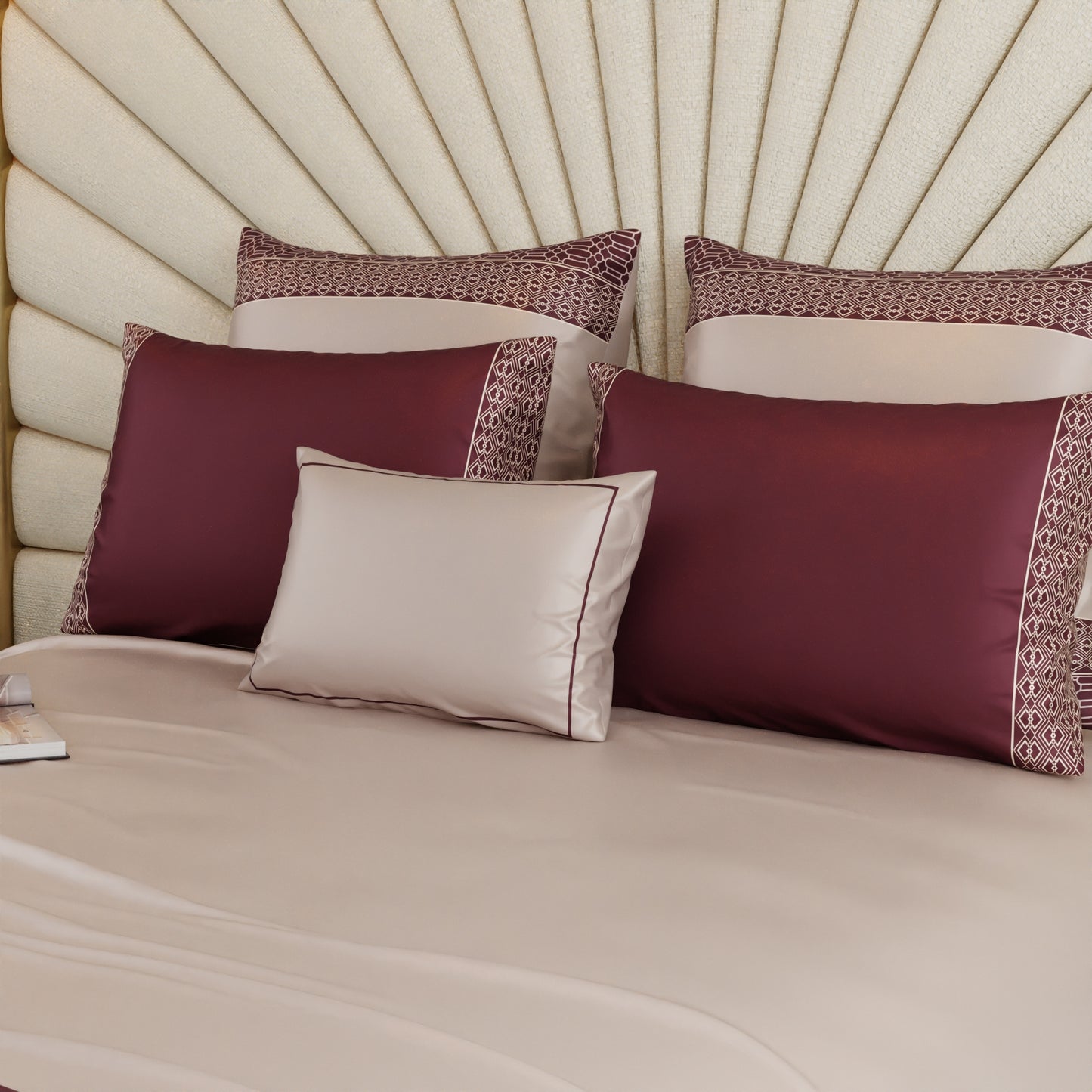 Palatial Rouge 6 Piece Bedsheet Set Combo (with fillers)