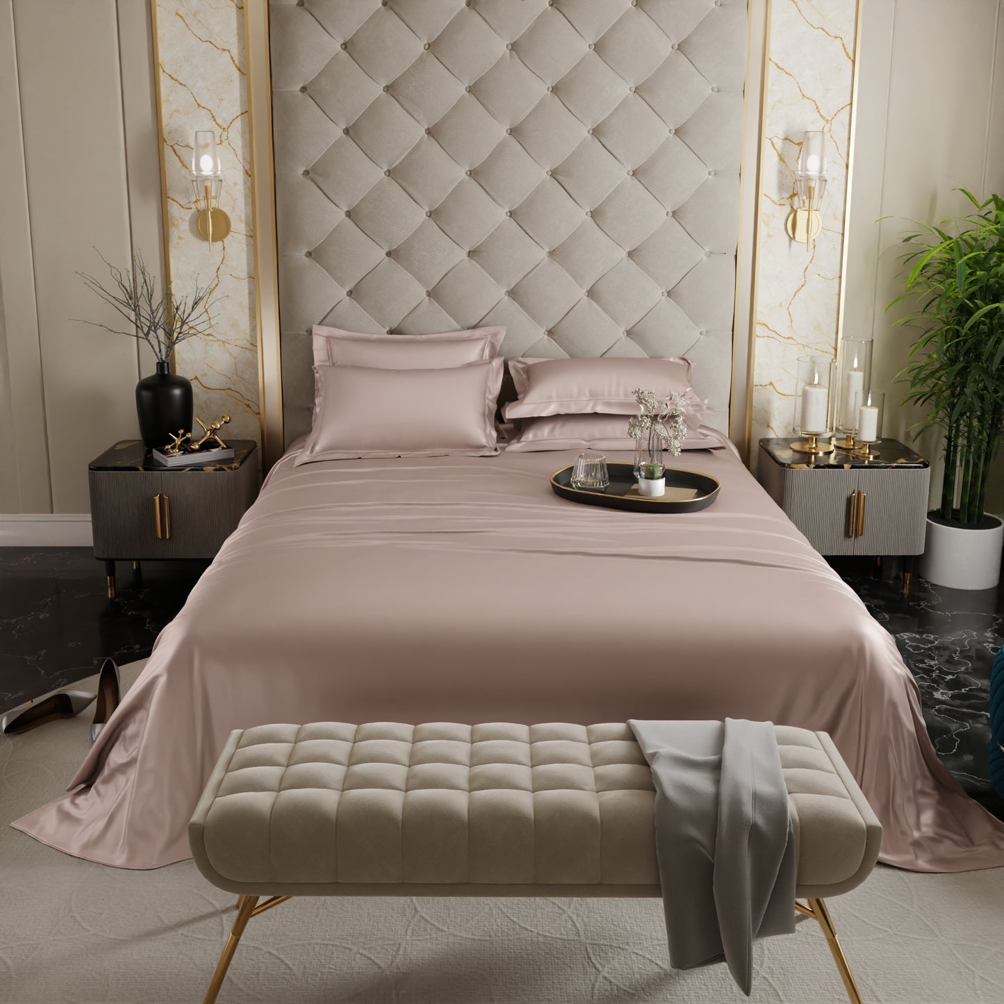 Champagne Flat Bedsheet Set