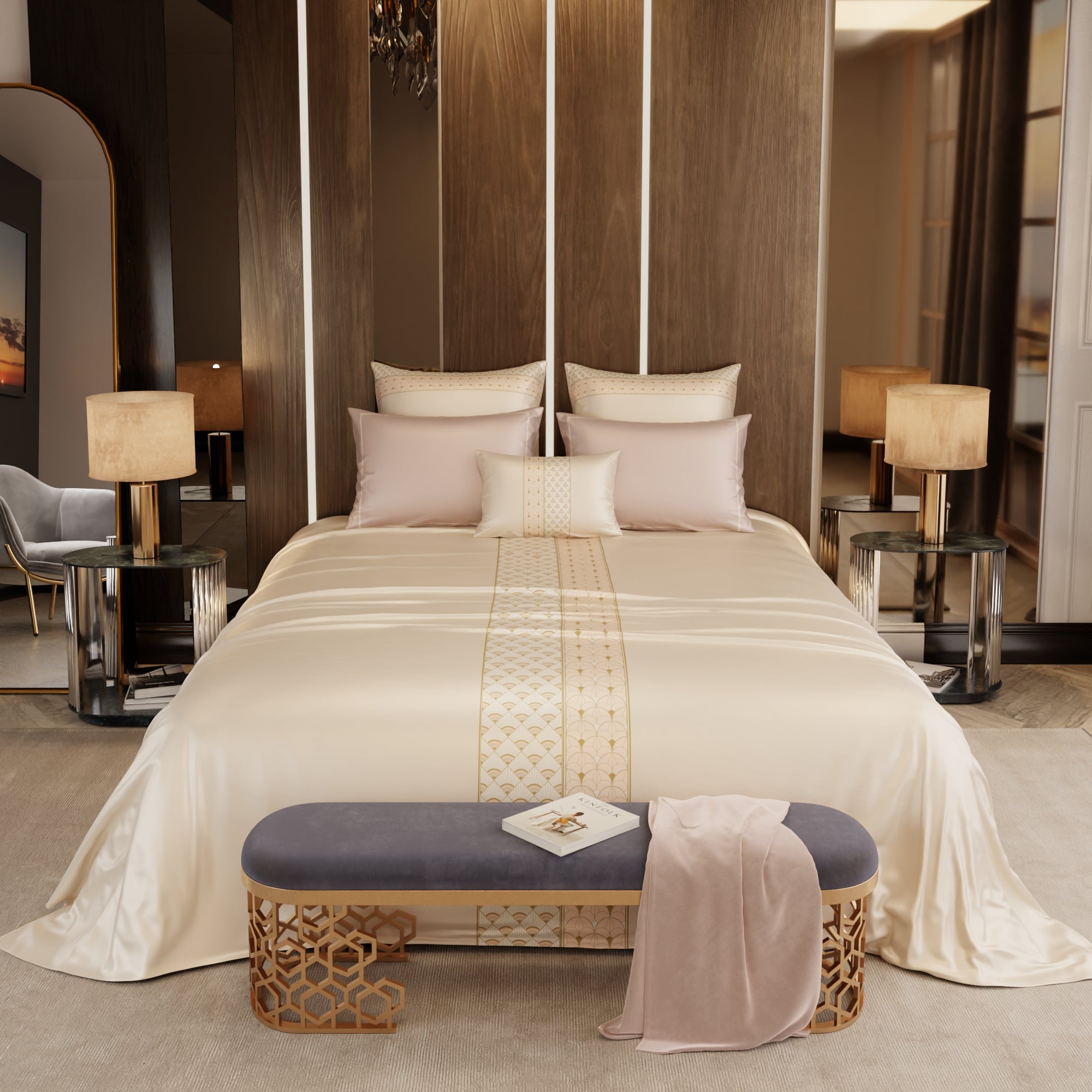 Queen's Blush 6 Piece Bedsheet Set