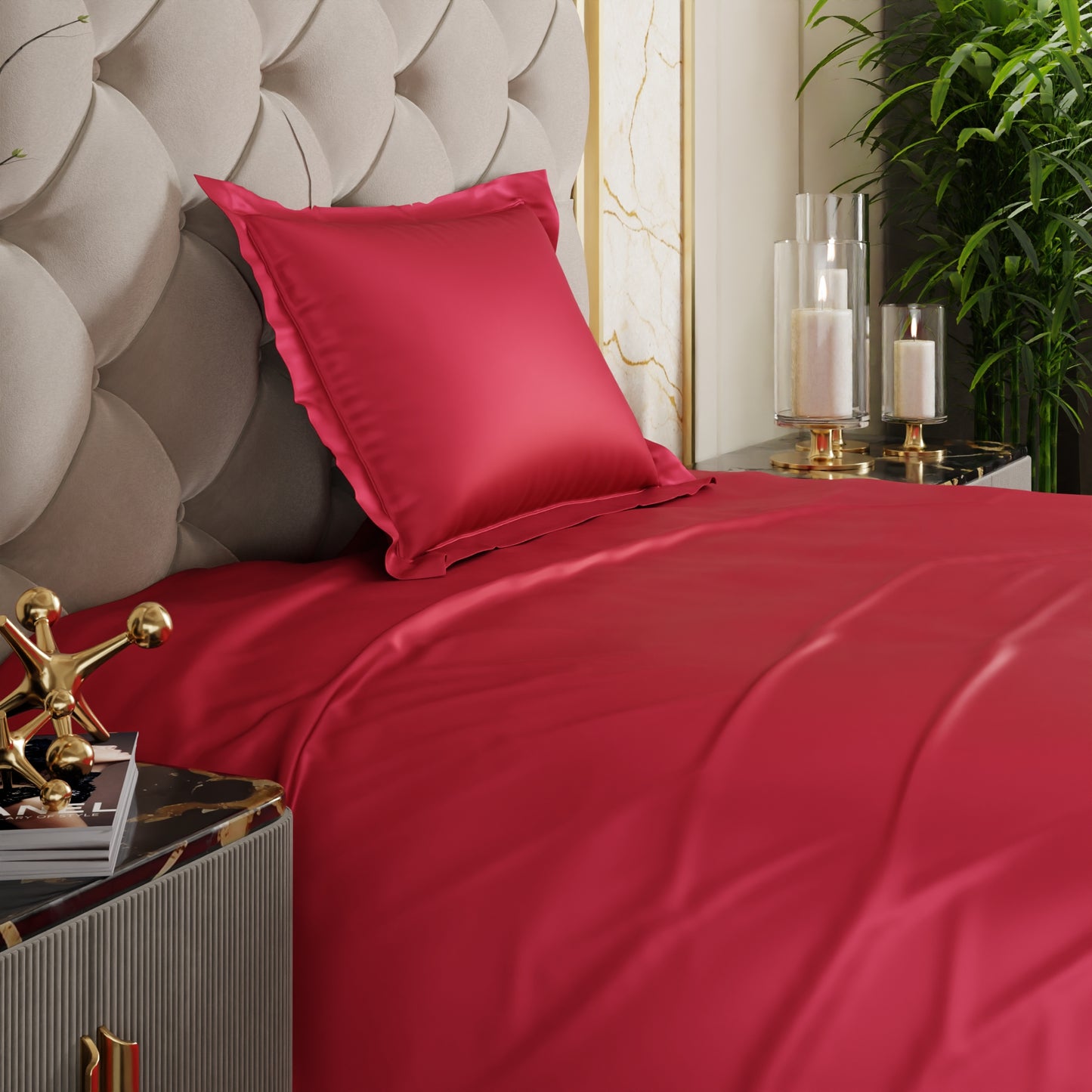 Flirty Red Flat Bedsheet Set