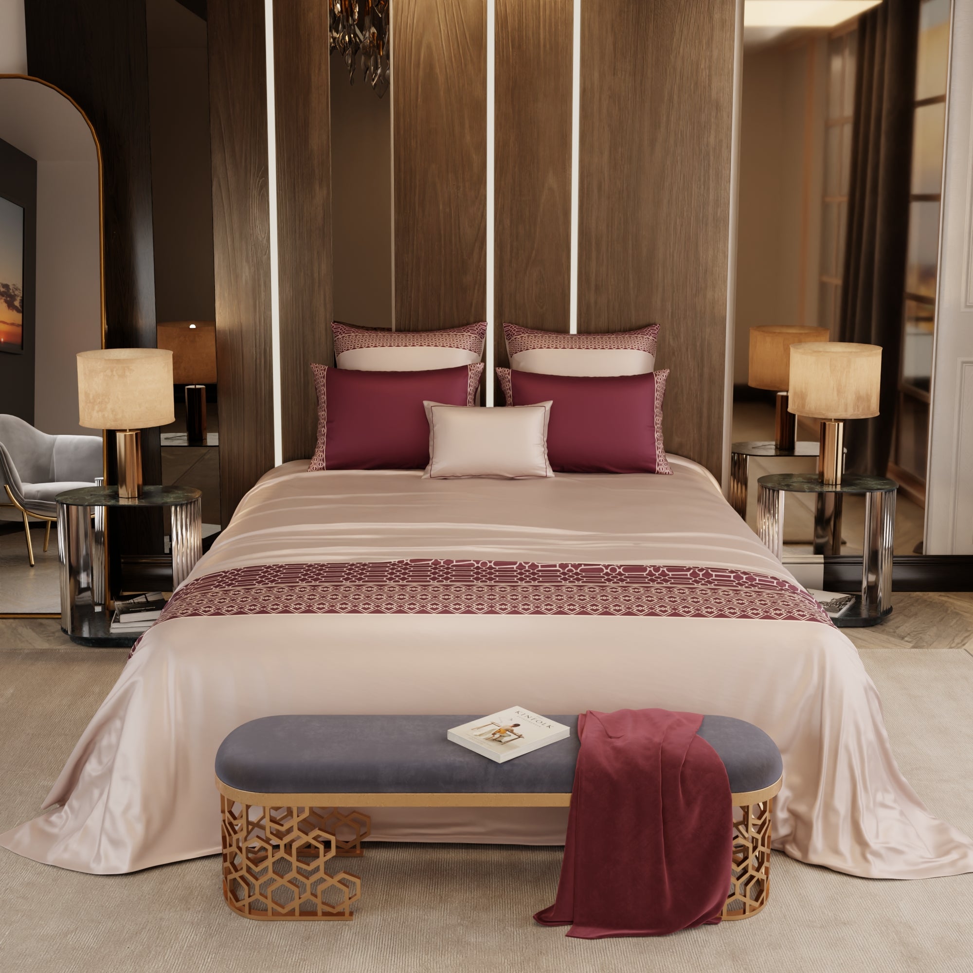 Palatial Rouge 6 Piece Bedsheet Set