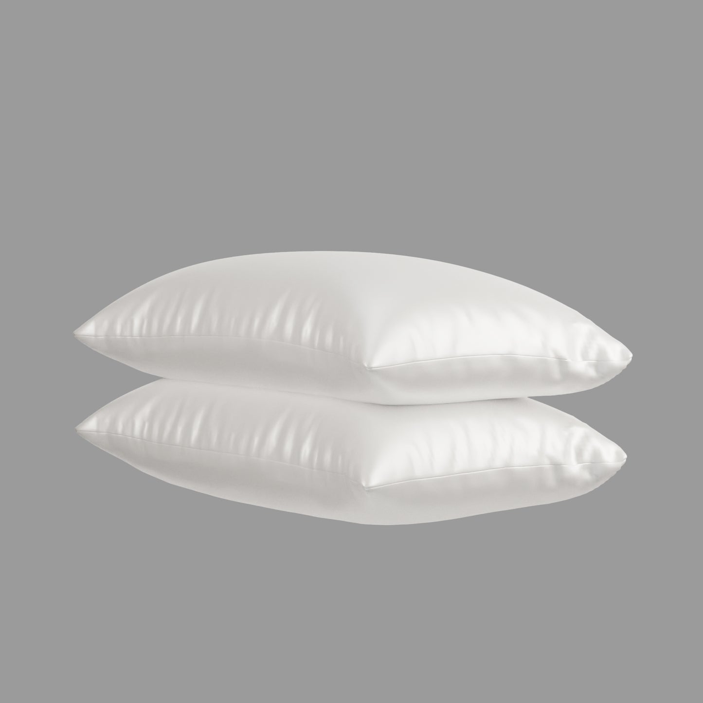 Silk-Like Vanilla White Pillow Covers - Set of 2