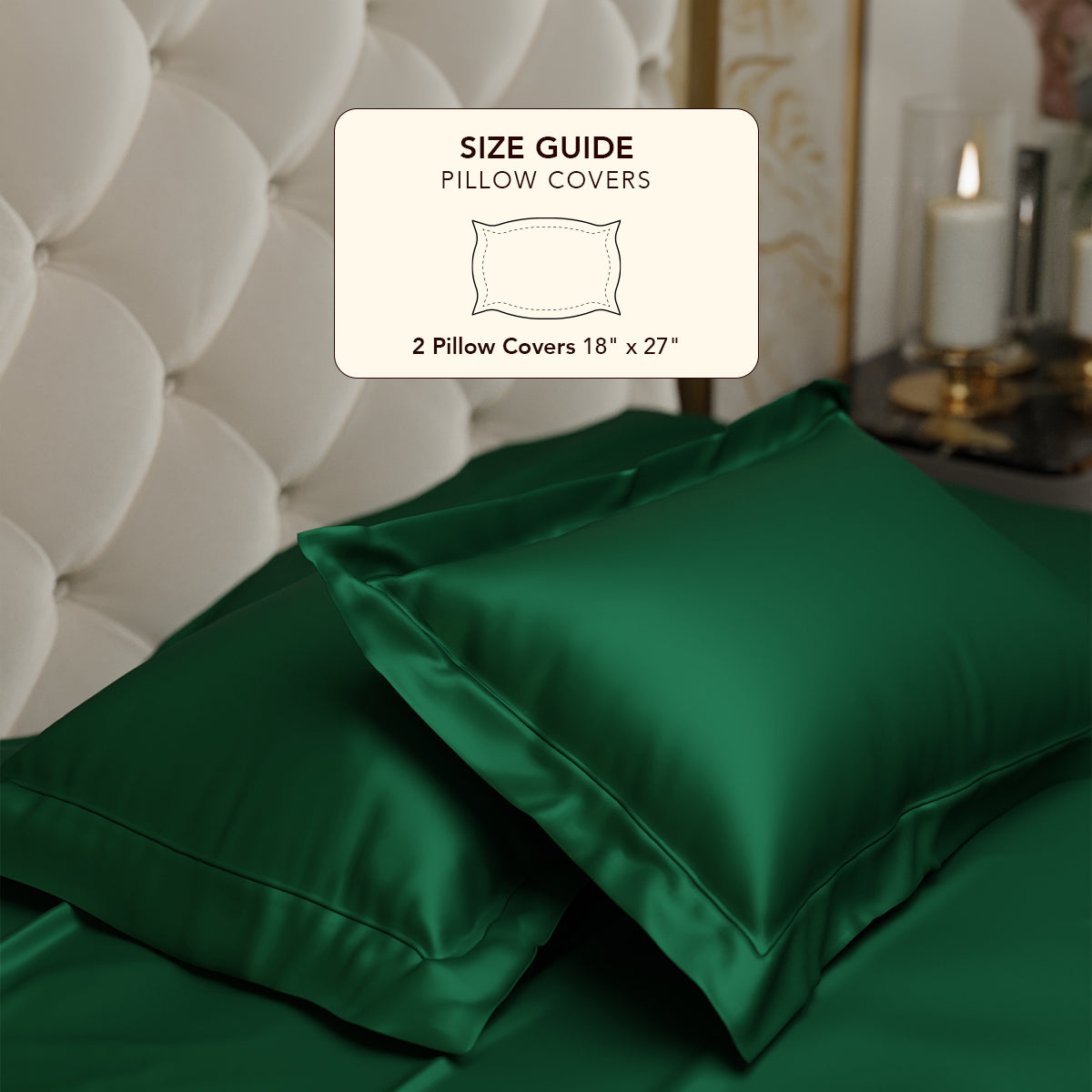 Emerald Green Pillow Covers - Set of 2