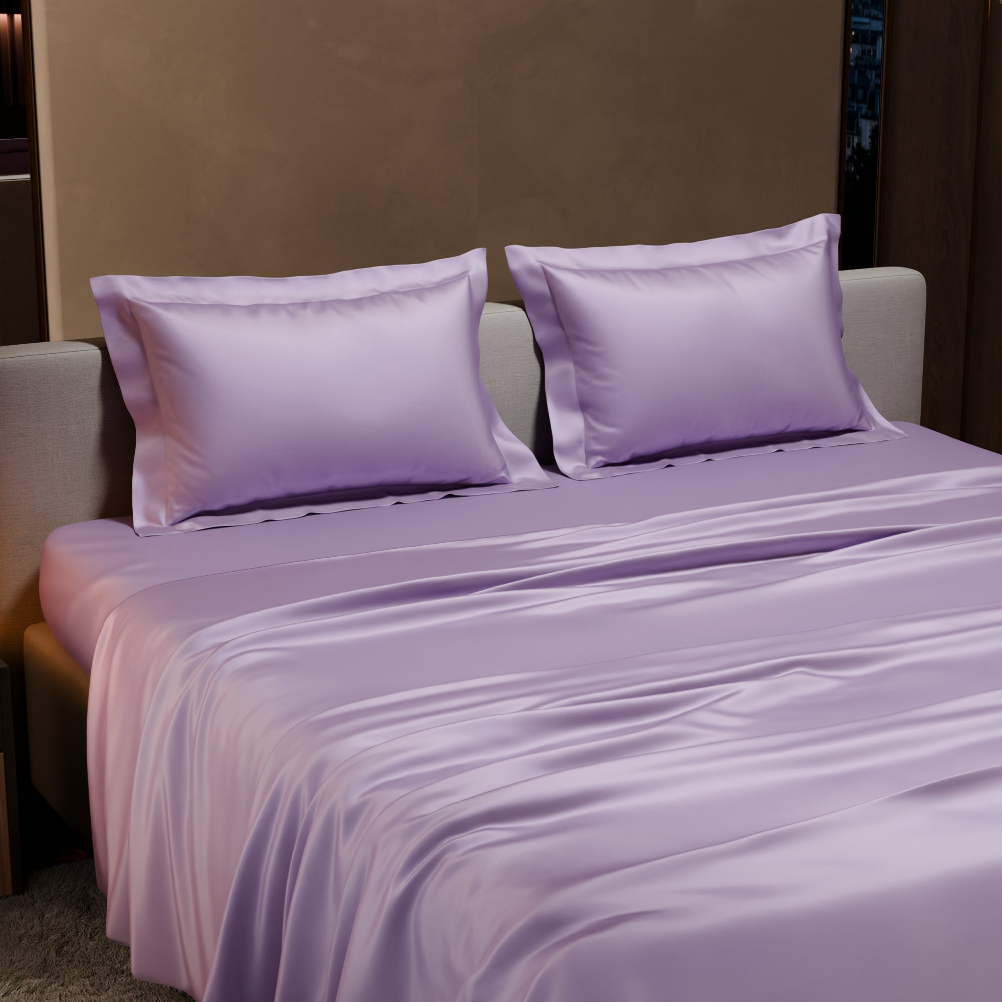 Lilac Affair Flat Double Bedsheet Set