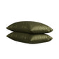 Silk-Like Olive Oasis Pillow Covers - Set of 2