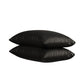 Silk-Like Midnight Black Pillow Covers - Set of 2