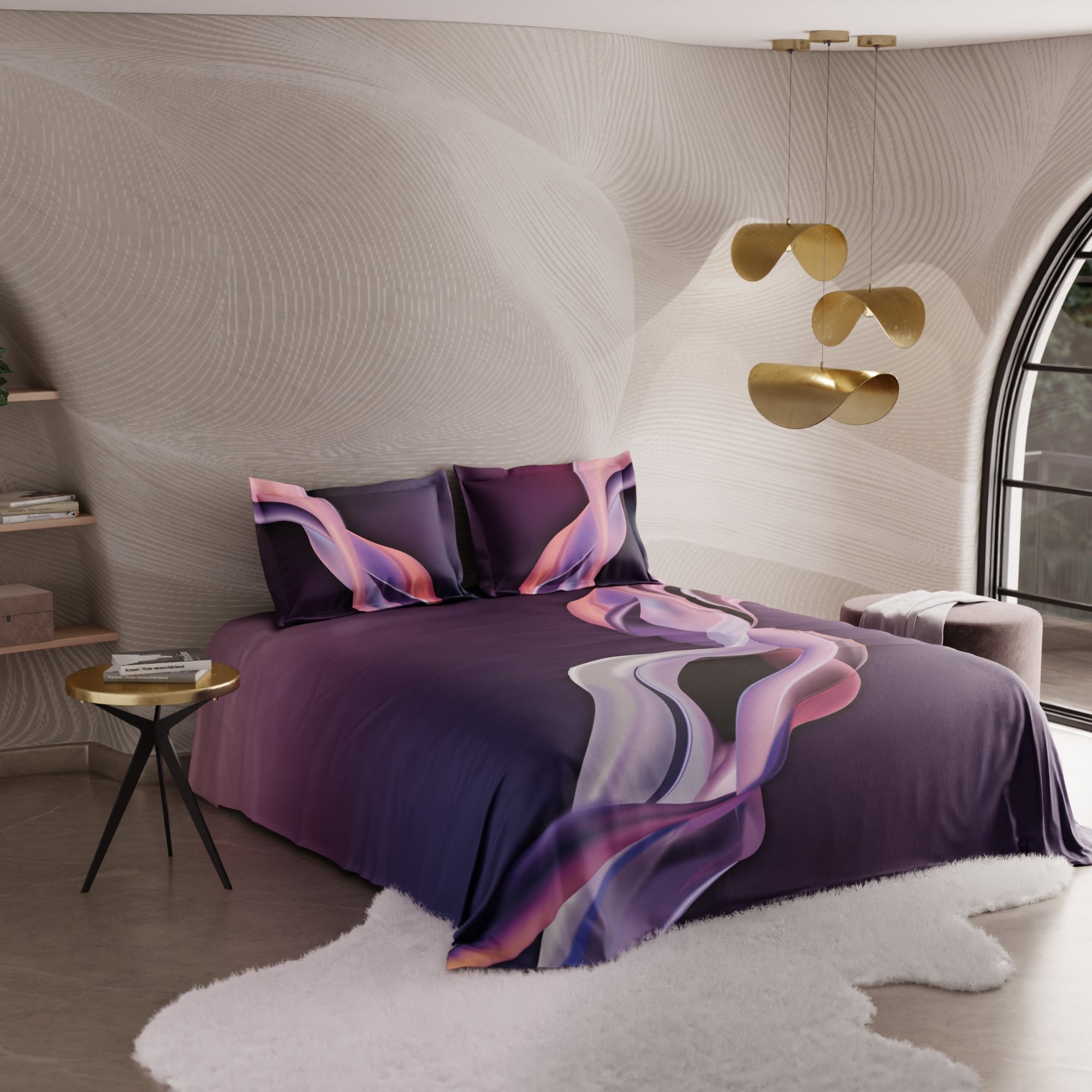 Plum Pirouette 100% Cotton Bedsheet Set