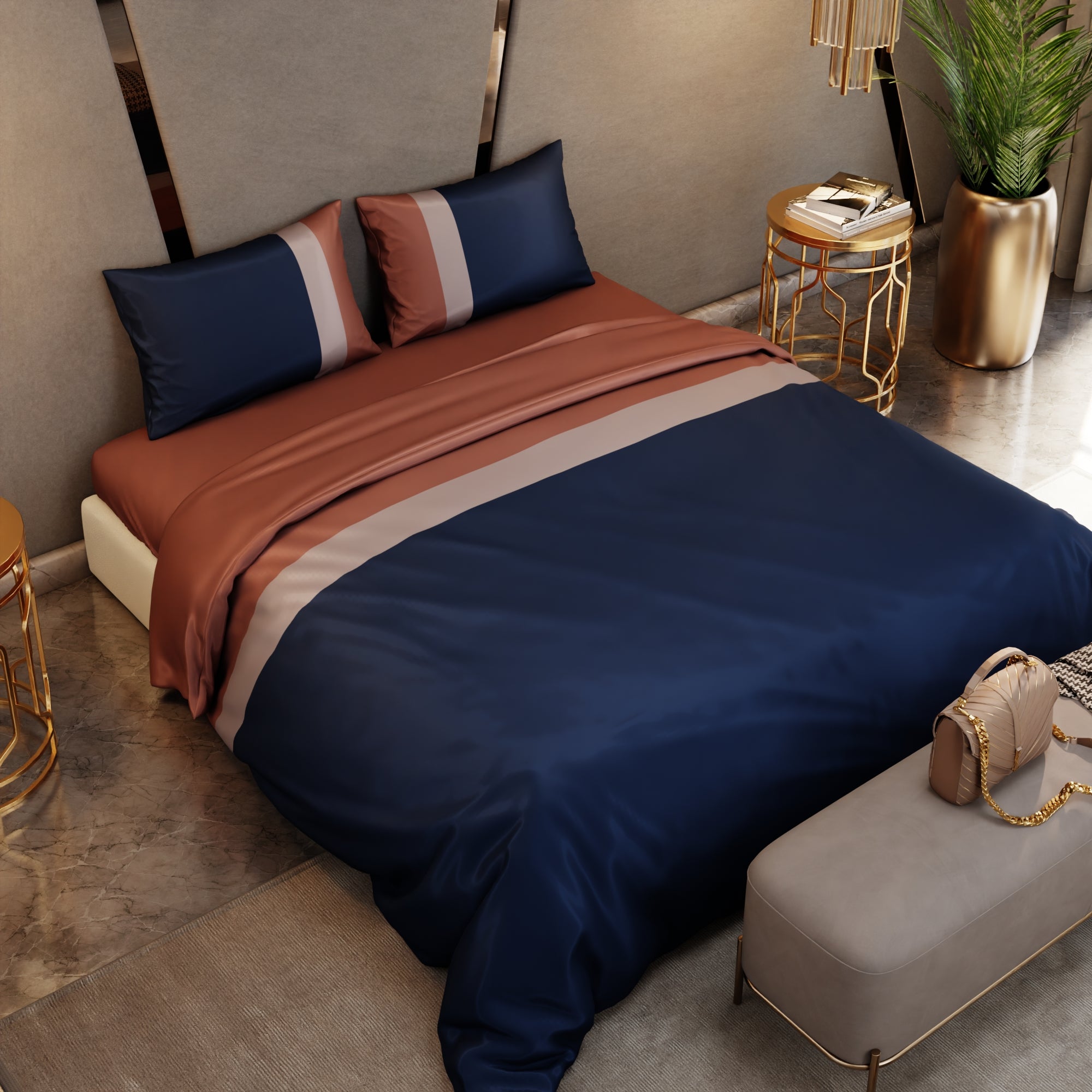 Cityscape Stripes Comforter Set