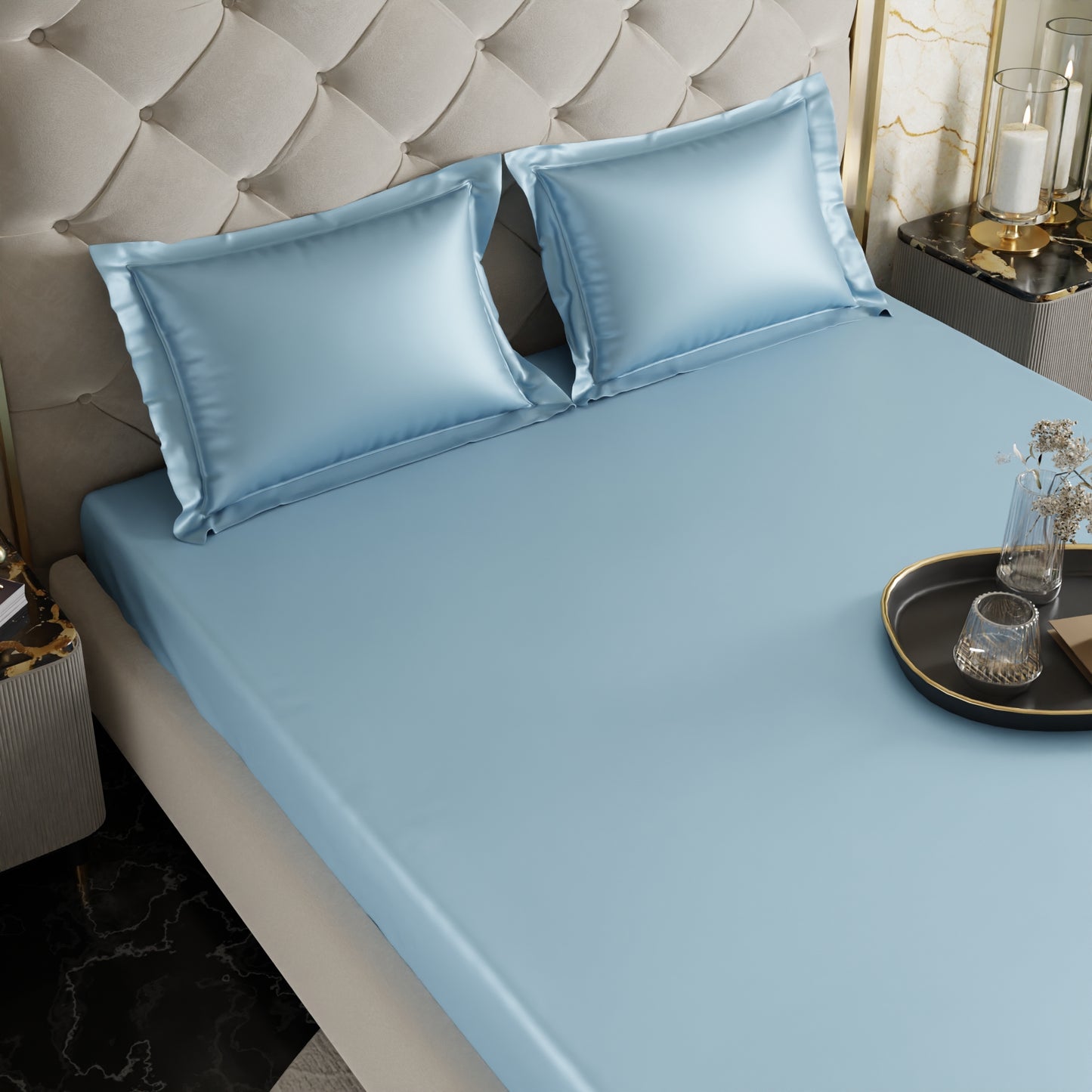 Dreamy Blue Fitted Bedsheet Set