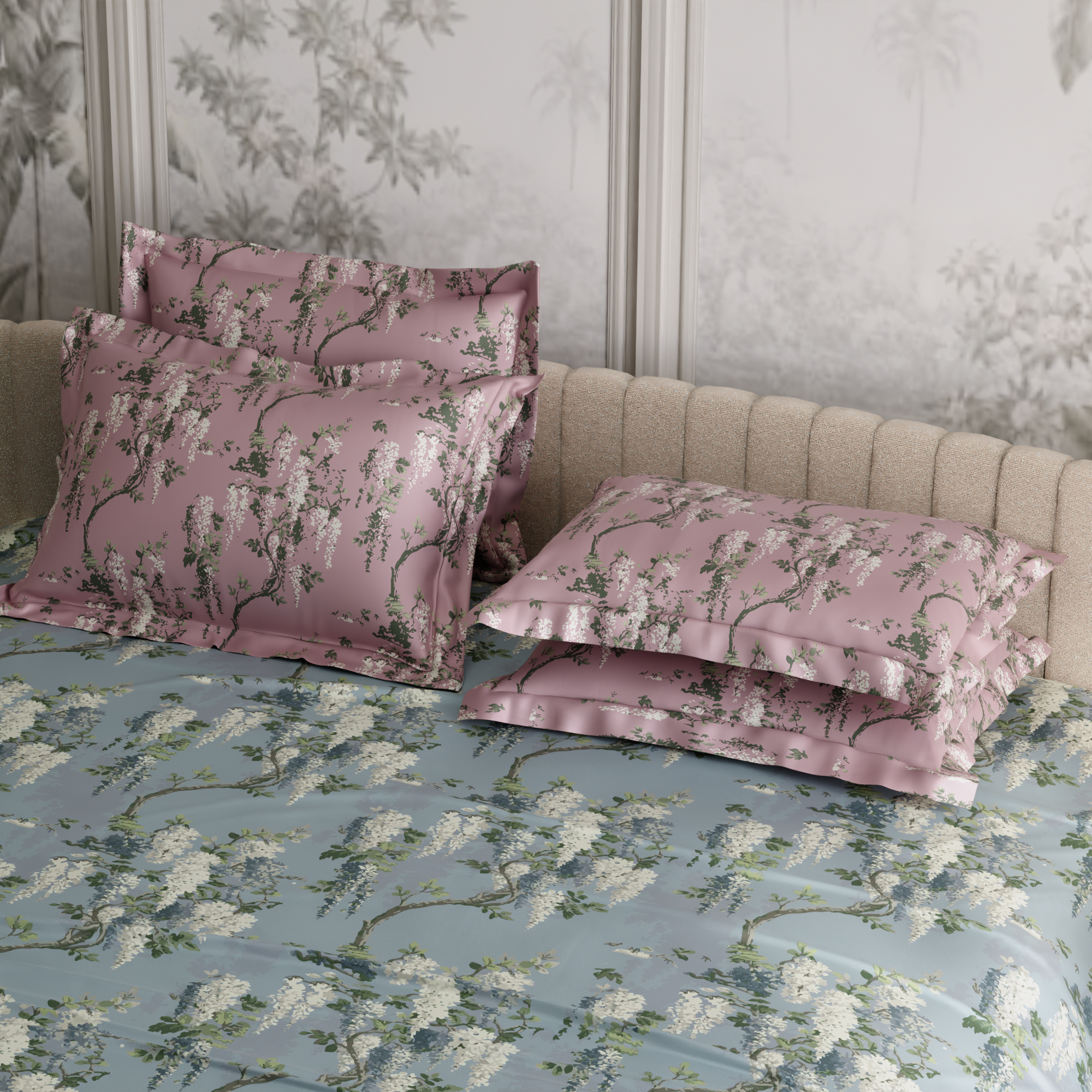 Wild Magnolia 300TC 100% Cotton Bedsheet Set