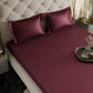 Velvet Wine Fitted Bedsheet Set