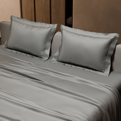 Harbour Mist Grey Flat Bedsheet Set