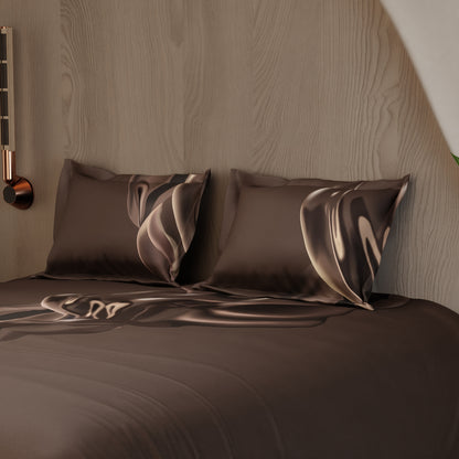 Sepia Swirl 100% Cotton Bedsheet Set