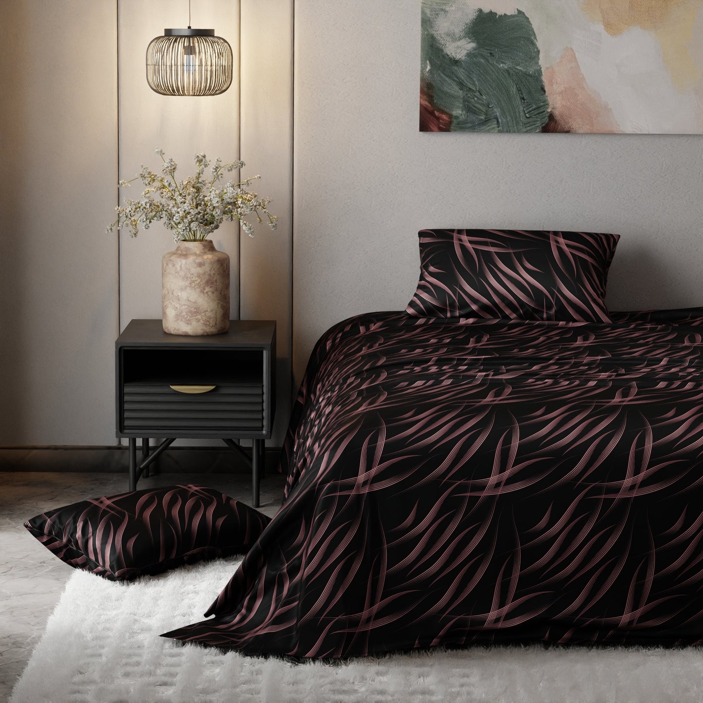 Noir Rouge Bedsheet Set