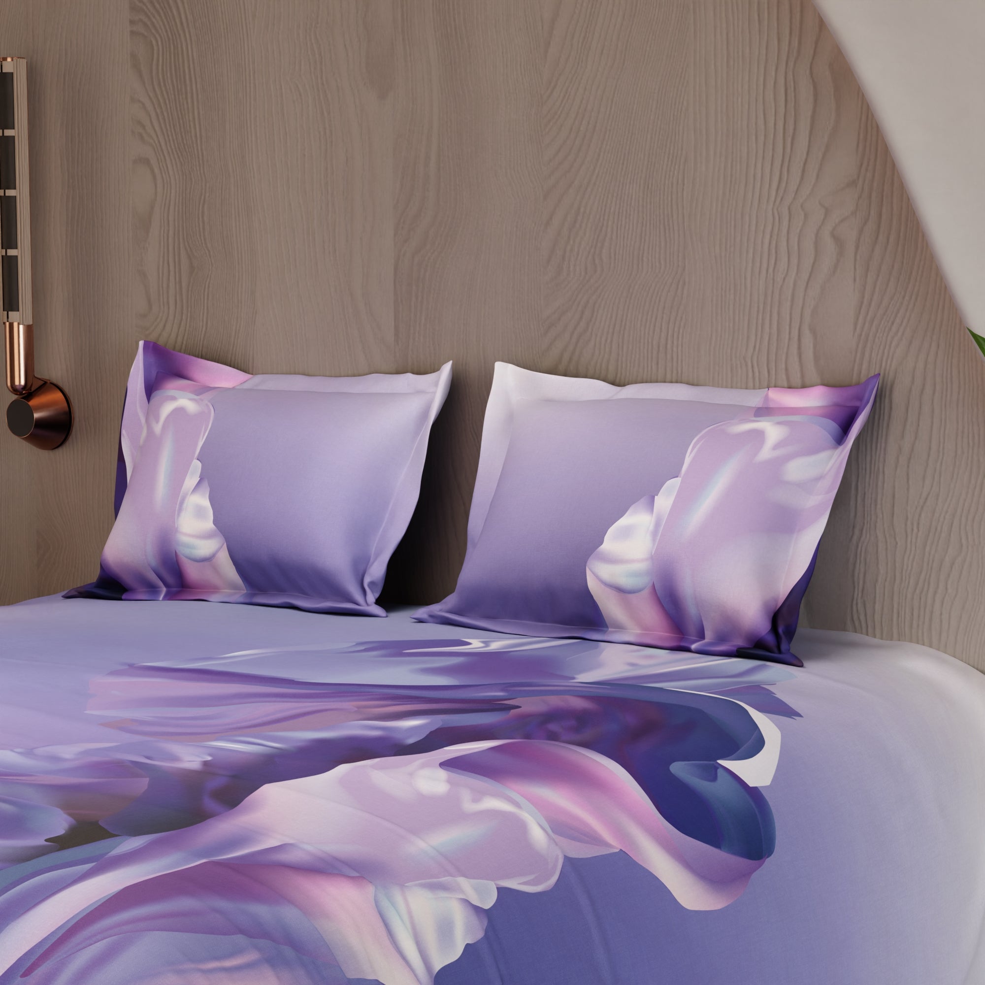 Lilac Twirl 100% Cotton Bedsheet Set