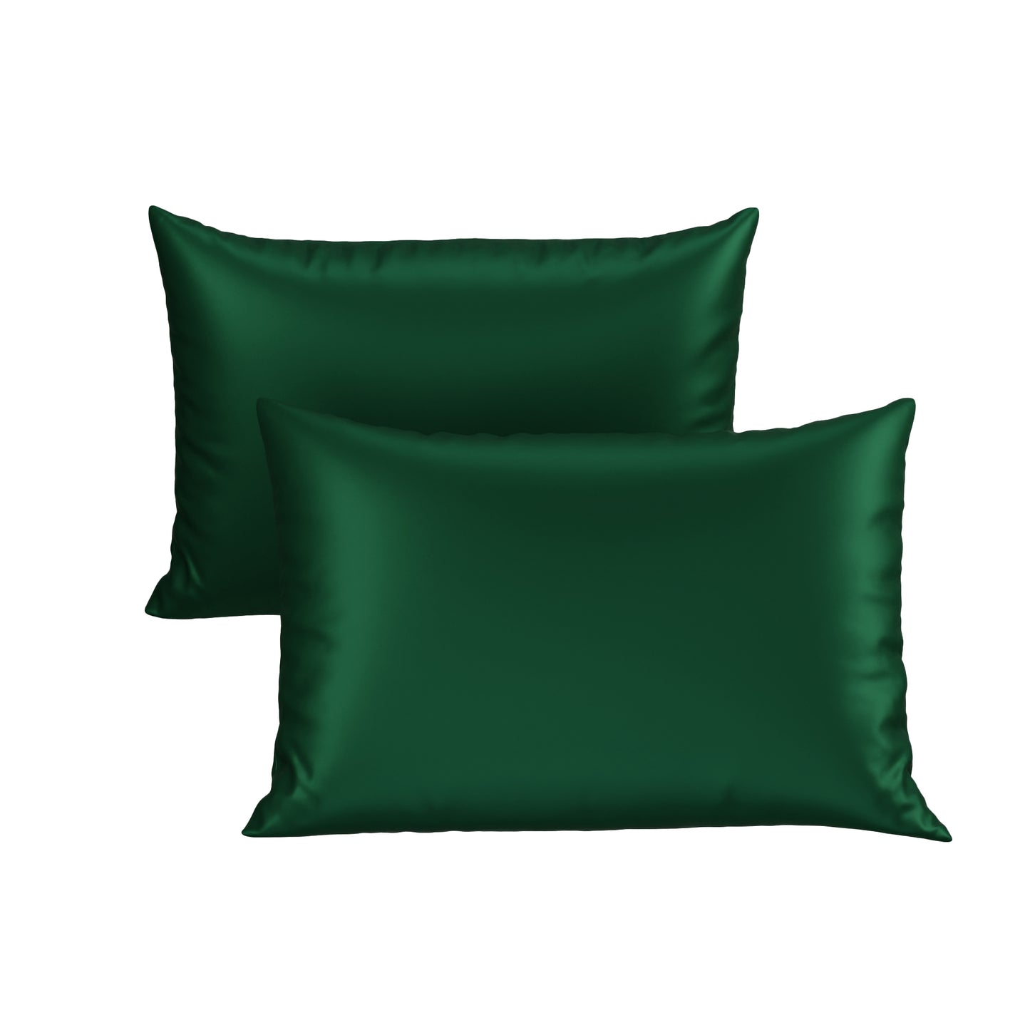 Silk-Like Emerald Green Pillow Covers - Set of 2