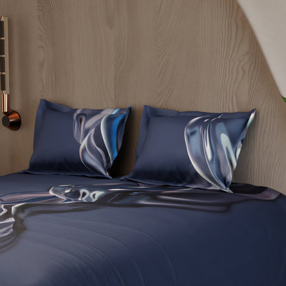 Midnight Cascade 100% Cotton Bedsheet Set