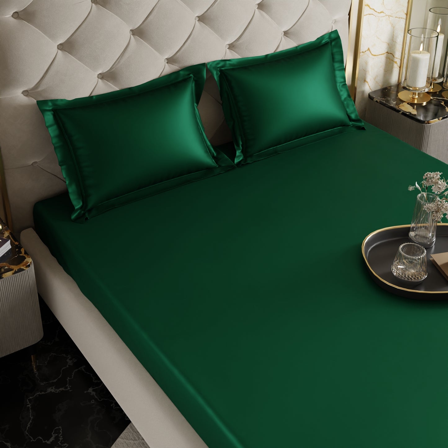 Emerald Green Fitted Bedsheet Set