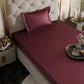 Velvet Wine Fitted Bedsheet Set