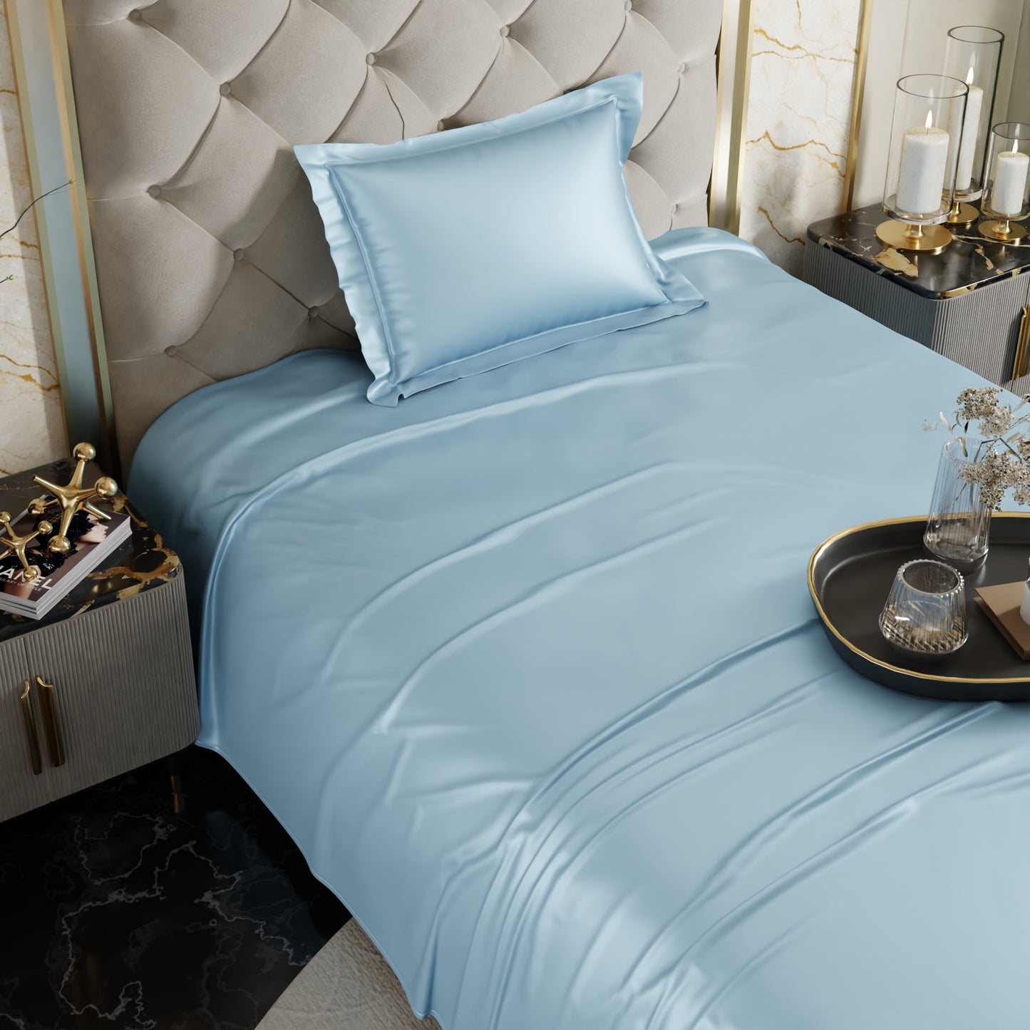 Dreamy Blue Flat Bedsheet Set