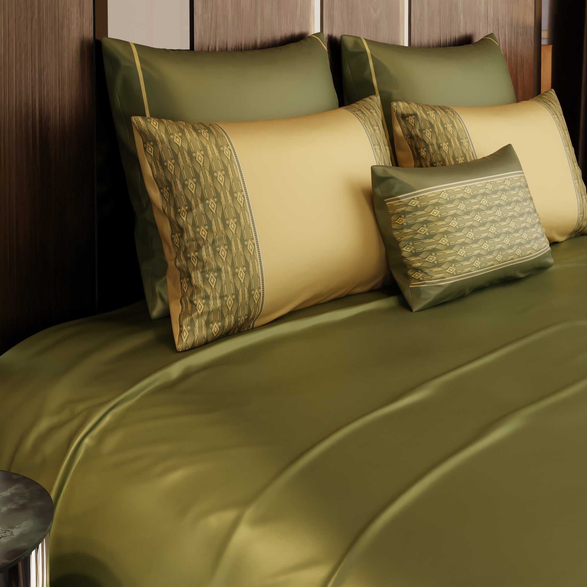 Regal Olive 6 Piece Bedsheet Set