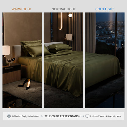 Olive Oasis Flat Super King Bedsheet Set