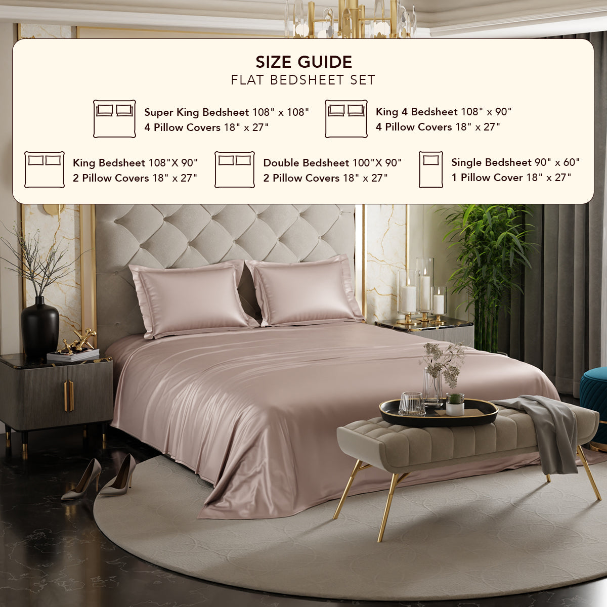 Champagne Flat Bedsheet Set