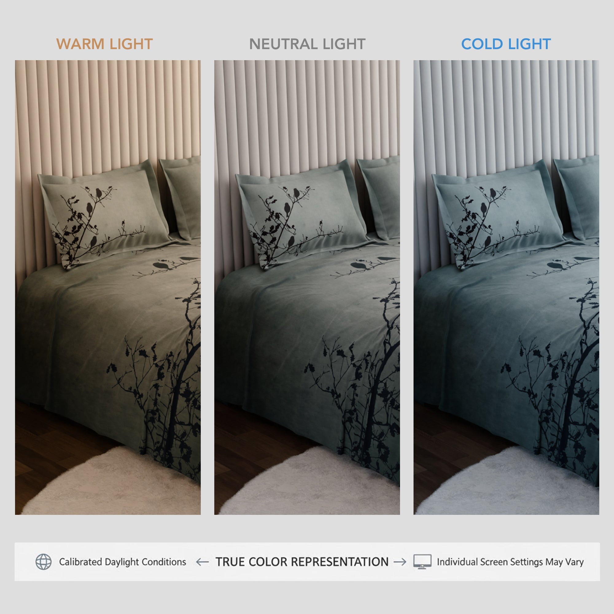 Teal Perch 100% Cotton Bedsheet Set