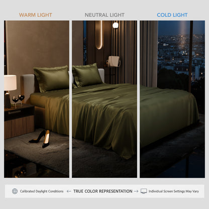 Olive Oasis Flat Bedsheet Set