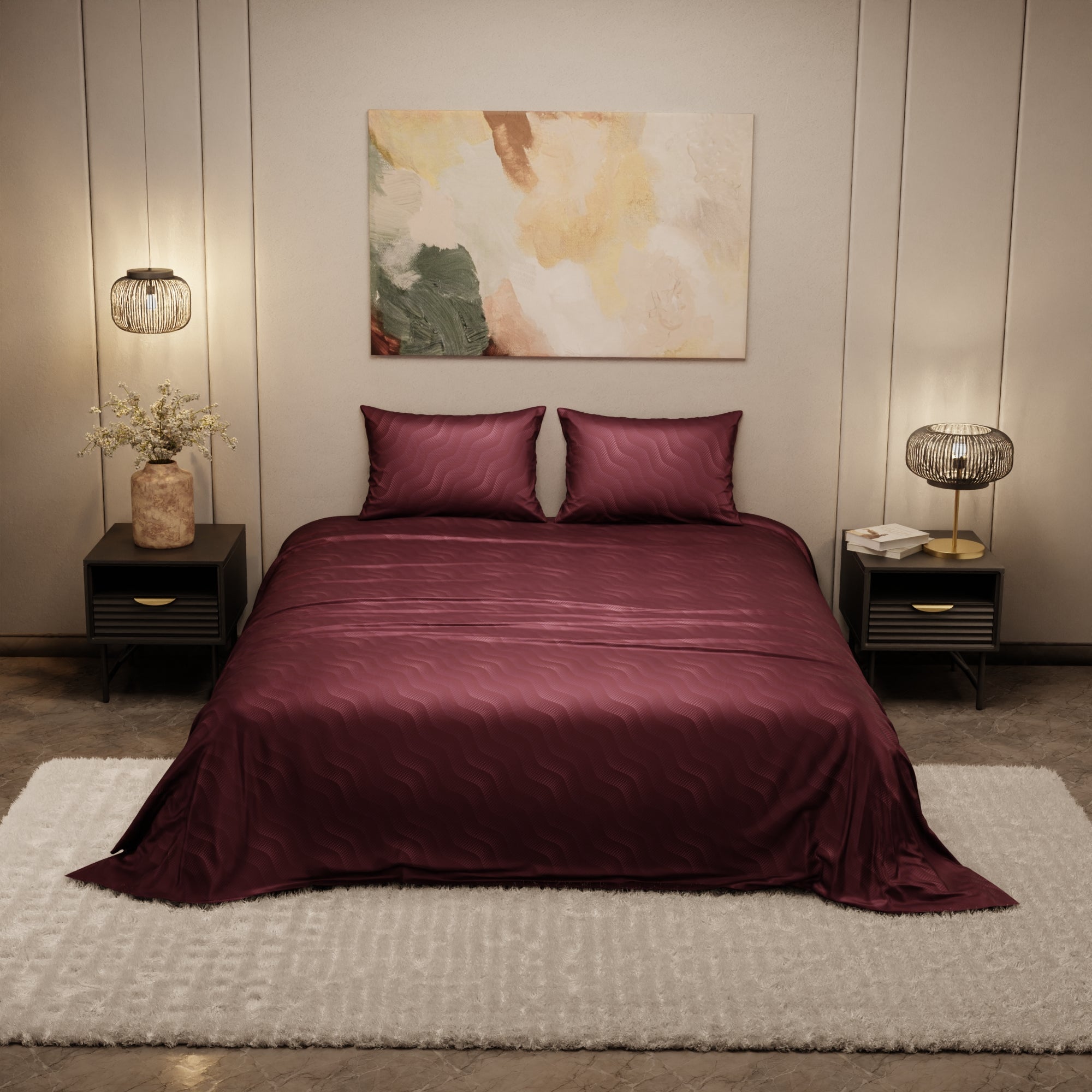 Burgundy Bliss Bedsheet Set