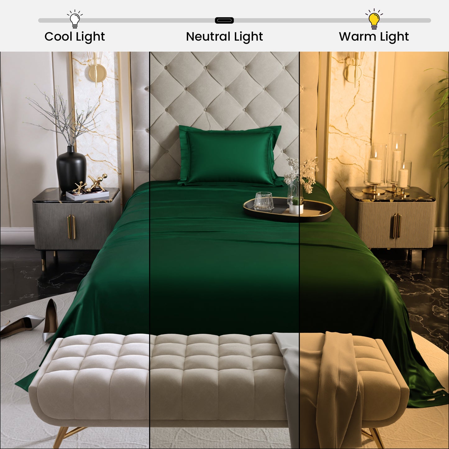 Emerald Green Flat Bedsheet Set