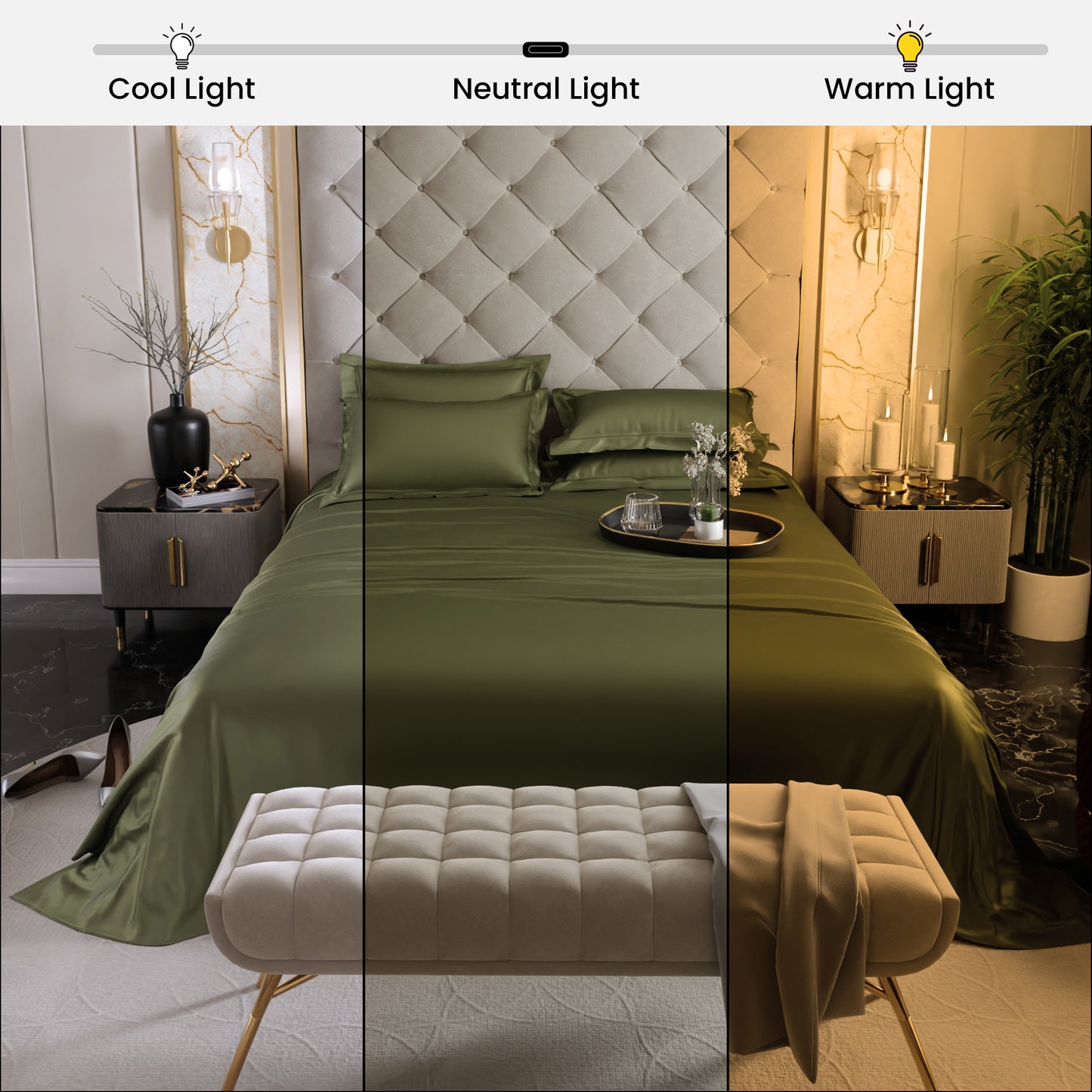 Olive Oasis Flat Bedsheet Set