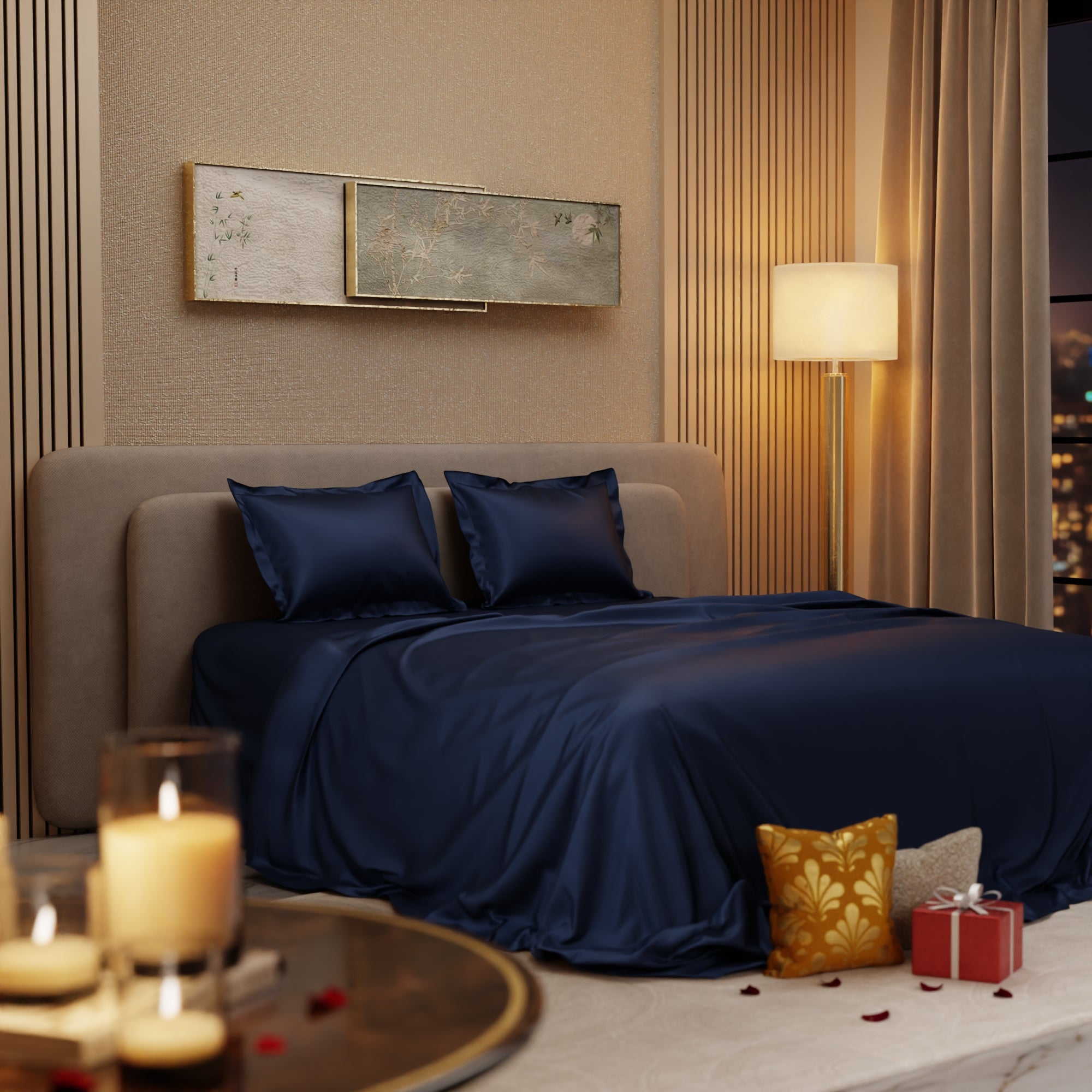 Mystique Blue Flat Bedsheet Set