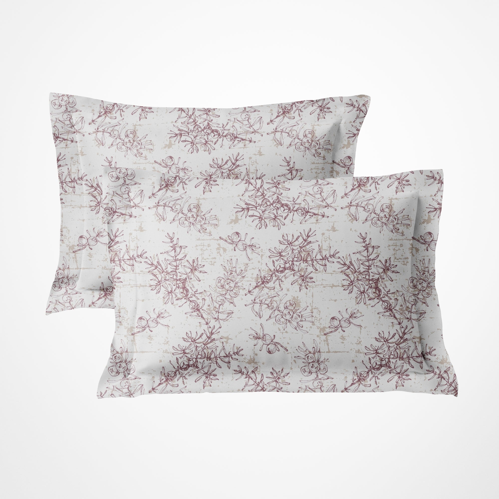 Ember Leaf 300TC 100% Cotton Pillow Cover Set