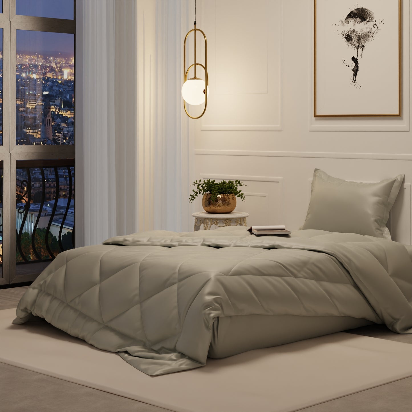 Harbour Mist Grey Comforter