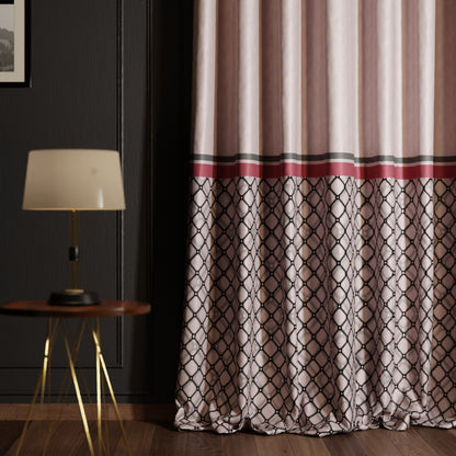 Noble Rose Satin Curtain with privacy lining