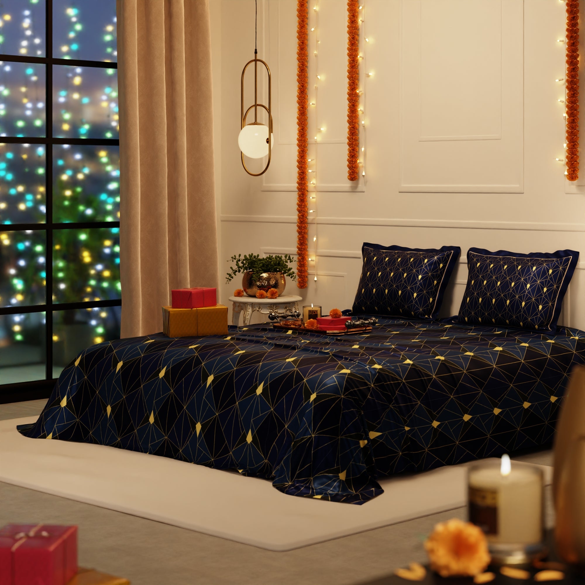 Navy Fiesta Bedsheet Set